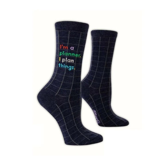NWT I'm A Planner Crew Socks - Women - Picture 1 of 3